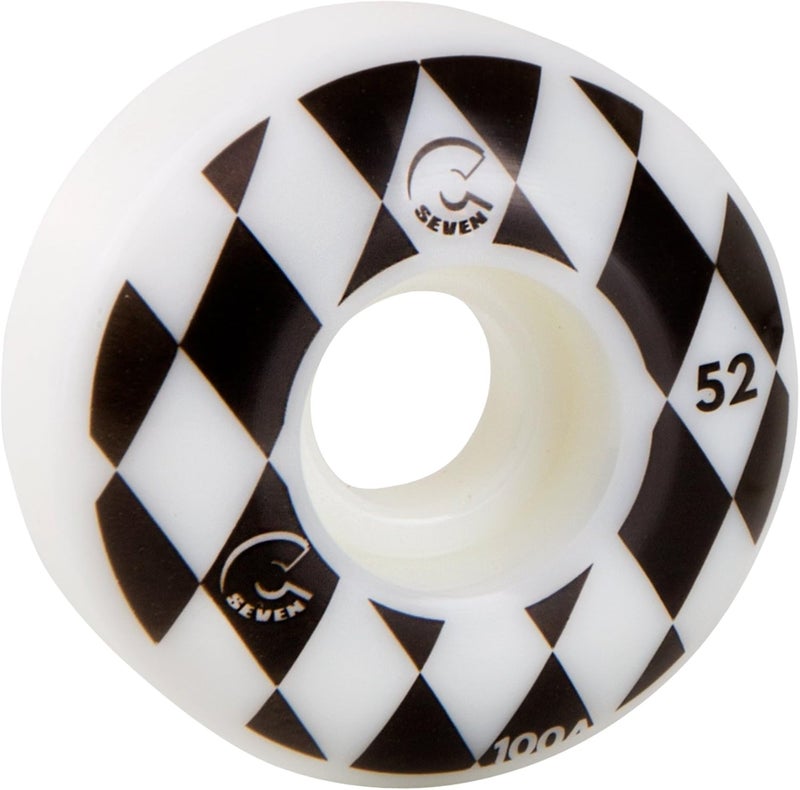 Cal 7 Catch-22 Skateboard Wheels, 52mm & 100A, Black & White Design, Great for Trick, Street & More - Image 4